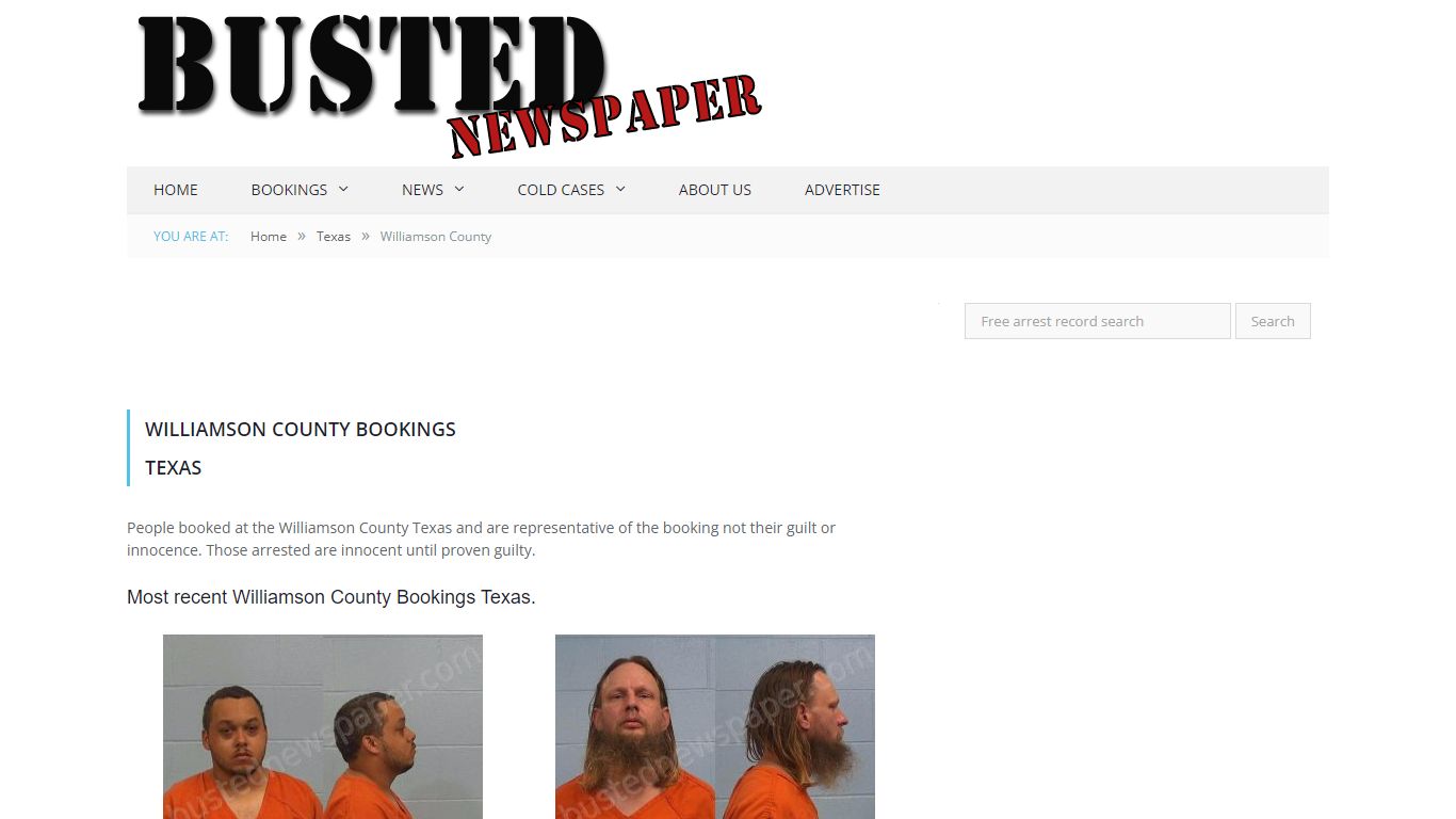 Williamson County, TX Mugshots - BUSTEDNEWSPAPER.COM